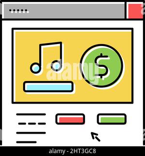 Abbildung des Farbsymbols für die Musikabteilung Stock Vektor