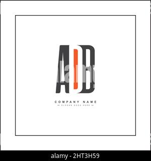 Vektor-Logo-Vorlage für Initialen ADB - Einfache Buchstaben des Alphabets Logo - Vektor-Logo-Vorlage für Firmennamen-Initialen Stock Vektor