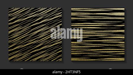 Golden Luxus Hintergründe Set. Vintage-Vektorgrafik. Stock Vektor