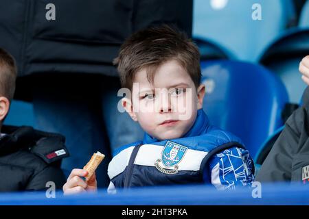 Sheffield, Großbritannien. 26.. Februar 2022. Ein Fan von Sheffield Mittwoch in Sheffield, Großbritannien am 2/26/2022. (Foto von Ben Early/News Images/Sipa USA) Quelle: SIPA USA/Alamy Live News Stockfoto