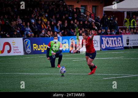 Alcobendas, Spanien. 26.. Februar 2022. Rugby Europe Women´s Championship 2022 - Spanien gegen Russland. Die Rugby Europe Championship ist der Top Level Rugby Europe Women Senior Wettbewerb. Las Terrazas Stadium, Alcobendas, Spanien. Kredit: EnriquePSans / Alamy Live Nachrichten Stockfoto