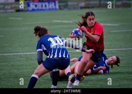 Alcobendas, Spanien. 26.. Februar 2022. Rugby Europe Women´s Championship 2022 - Spanien gegen Russland. Die Rugby Europe Championship ist der Top Level Rugby Europe Women Senior Wettbewerb. Las Terrazas Stadium, Alcobendas, Spanien. Kredit: EnriquePSans / Alamy Live Nachrichten Stockfoto