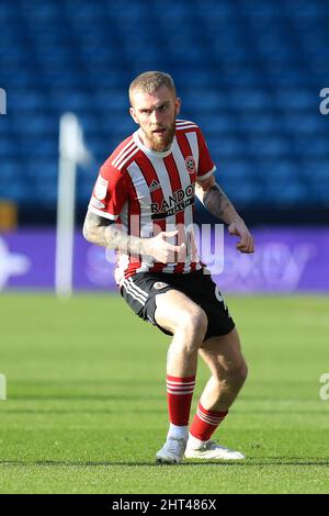 London, Großbritannien. 26.. Februar 2022. Oliver McBurnie #9 von Sheffield United. In London, Vereinigtes Königreich am 2/26/2022. (Foto von Carlton Myrie/News Images/Sipa USA) Quelle: SIPA USA/Alamy Live News Stockfoto