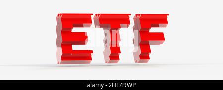 3D Rendering von ETF Exchange Traded Fund Aktienmarkt Trading Investment Financial concept Stockfoto