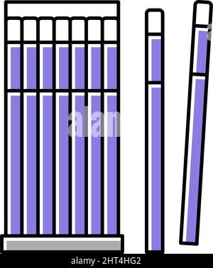 Micro Brush Set für Wimpern Farbe Symbol Vektor Illustration Stock Vektor