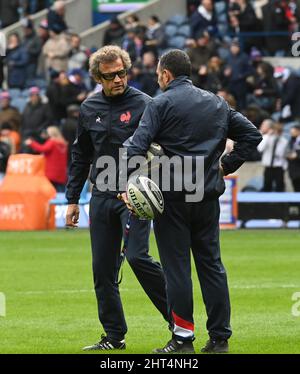 BT Murrayfield Edinburgh.Scotland.UK 26. Feb 22 Schottland gegen Frankreich Guinness sechs-Nationen-Spiel Fabien Galthie Französischer Cheftrainer, Credit: eric mccowat/Alamy Live News Stockfoto