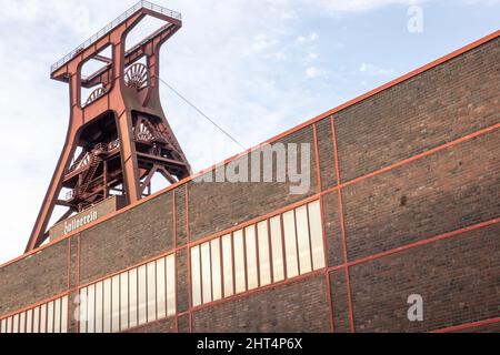 Ansicht des Gebäudes der Zeche Zollverein in Essen Stockfoto