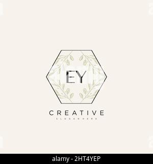 EY Anfangsbuchstabe Blume Logo Vorlage Vektor Premium Vektor Stock Vektor