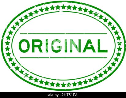 Grunge grün Original Wort oval Gummi-Siegel Stempel auf weißem Hintergrund Stock Vektor
