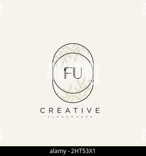 FU Anfangsbuchstabe Blume Logo Vorlage Vektor Premium-Vektor Stock Vektor