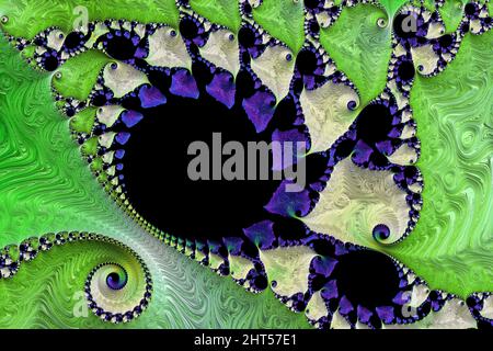 Ein digitales Rendering eines abstrakten Spiralhintergrunds für Tapeten Stockfoto