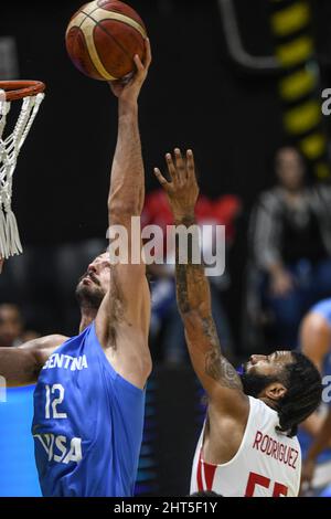 Marcos Delía (Argentinien) gegen Panama. FIBA World Cup Qualifiers 2022 Stockfoto