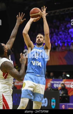 Marcos Delía (Argentinien) gegen Panama. FIBA World Cup Qualifiers 2022 Stockfoto