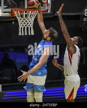 Marcos Delía (Argentinien) gegen Panama. FIBA World Cup Qualifiers 2022 Stockfoto