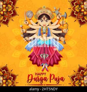 Happy Durga Puja Event Day Illustration Stock Vektor