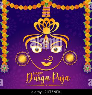 Happy Durga Puja Event Day Illustration Stock Vektor