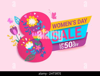 Verkauf an den Womens Day Urlaub. Stock Vektor