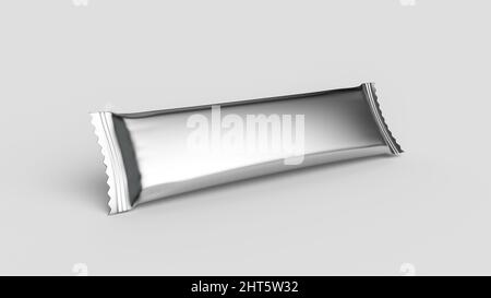 3D Render von leerem Mockup Snack Bar auf weißem Hintergrund Stockfoto