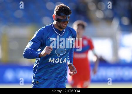 Stadio Giuseppe Sinigaglia, Como, Italien, 26. Februar 2022, Nichola Ioannou (Como 1907) in Aktion während Como 1907 gegen Brescia Calcio - Italienischer socc Stockfoto