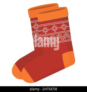 Weihnachts-Wintersocken-Ikone. Flache Illustration von weihnachten Winter Socken Vektor-Symbol für Web-Design. Stock Vektor