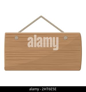 Holztafel aus Brettern. Leere hölzerne Plakatwand, Farbvektordarstellung. Stock Vektor