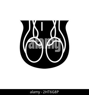 Symbol für die Farbleitung des Hodensacks des menschlichen Organs. Isoliertes Vektorelement. Skizzieren Sie das Piktogramm für Webseite, mobile App, Promo Stock Vektor