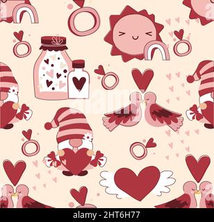 Valentines Tag nahtlose Muster Stock Vektor