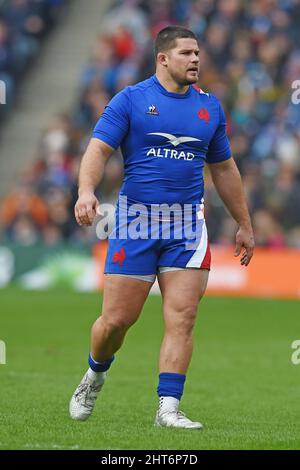 Edinburgh, Schottland, 26.. Februar 2022. Während des Guinness 6 Nations Spiels im Murrayfield Stadium, Edinburgh. Bildnachweis sollte lauten: Neil Hanna / Sportimage Kredit: Sportimage/Alamy Live News Stockfoto