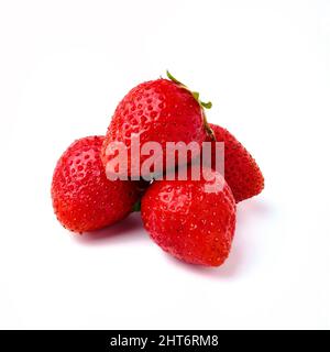 Erdbeeren, isoliert auf weiss Stockfoto