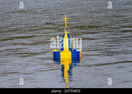 Notfall Wrack Seeschifffahrt Boje. Stockfoto