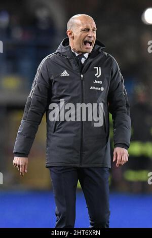 26.. Februar 2022 : Stadio Carlo Castellani, Empoli, Italien; Serie A Fußball, FC Empoli gegen Juventus; Juventus Trainer Massimiliano Allegri während des Spiels Stockfoto