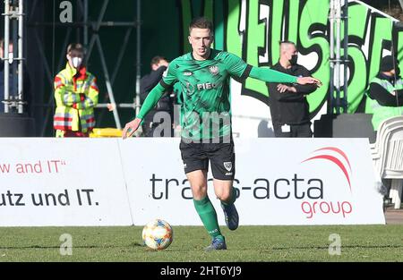 firo: 02/26/2022 Fußball: Fußball: Regionalliga, Saison 2021/2022 SCP, Preuvuen Preussen Münster Mvºnster - SV 19 Straelen 4:0 Dominik Klann, Single Action Stockfoto