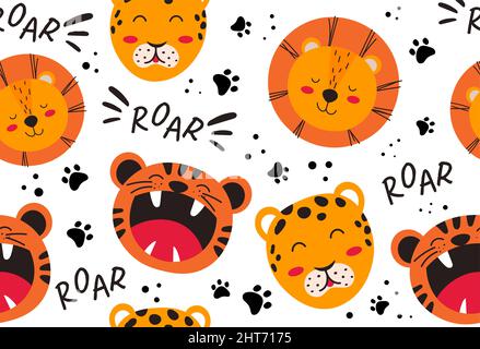 Nahtloses Muster mit Tigern Stock Vektor