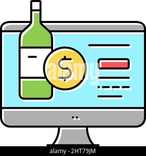 Illustration für Symbole in der Abteilung „Alkoholgeschäft“ Stock Vektor