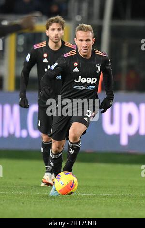 Italien. 26.. Februar 2022. Arthur vom FC Juventus während des Fußballspiels Serie A, Stadio Carlo Castellani, Empoli gegen Juventus, 26. Februar 2022 (Foto von AllShotLive/Sipa USA) Credit: SIPA USA/Alamy Live News Stockfoto