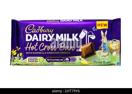 Cadbury Dairy Milk Hot Cross Bun Chocolate Bar Stockfoto