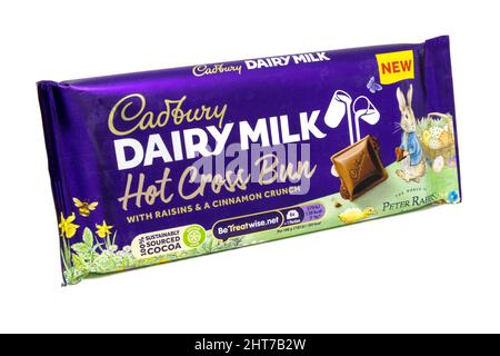 Cadbury Dairy Milk Hot Cross Bun Chocolate Bar Stockfoto