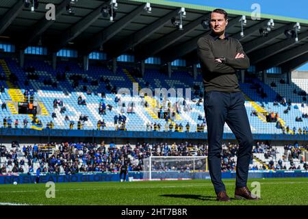 BRÜGGE, BELGIEN - 27. FEBRUAR: Headcoach Brian Priske vom Royal Antwerp FC vor dem Jupiler Pro League-Spiel zwischen Club Brugge und dem Royal Antwerp FC im Jan Breydelstadion am 27. Februar 2022 in Brügge, Belgien (Foto: Jeroen Meuwsen/Orange Picches) Stockfoto