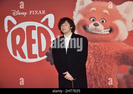 Rom, Italien. 25.. Februar 2022. ROM, ITALIEN - 25. FEBRUAR: Baltimora nimmt am 25. Februar 2022 in Rom, Italien, an der „Red“-Premiere im Cinema Moderno Teil. Kredit: dpa/Alamy Live Nachrichten Stockfoto