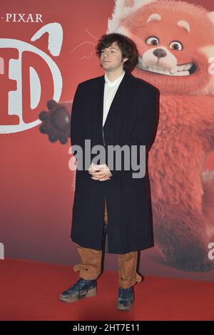 Rom, Italien. 25.. Februar 2022. ROM, ITALIEN - 25. FEBRUAR: Baltimora nimmt am 25. Februar 2022 in Rom, Italien, an der „Red“-Premiere im Cinema Moderno Teil. Kredit: dpa/Alamy Live Nachrichten Stockfoto