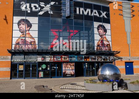 Ipswich Suffolk UK Februar 25 2022: Die beliebte Kinokette Cineworld. Es ist die zweitgrößte Kinokette der Welt und verfügt über 790 Standorte in 10 verschiedenen Kinos Stockfoto