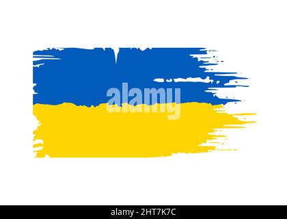 Flagge der Ukraine, Pinsel gemalte Vektorgrafik. Stock Vektor