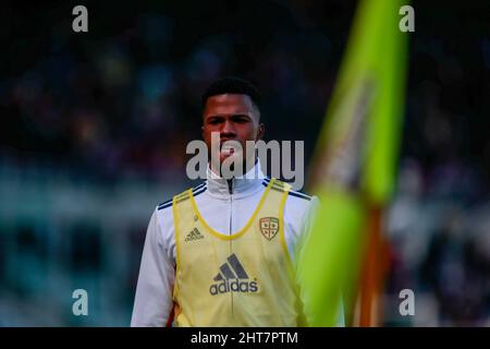 Keita Balde von Cagliari Calcio während der italienischen Meisterschaft Serie A Fußballspiel zwischen Turin FC und Cagliari Calcio am 27. Februar 2022 im Stadio Olimpico Grande Torino in Turin, Italien - Foto Nderim Kaceli / DPPI Stockfoto