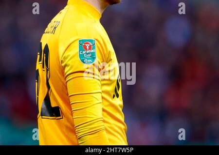 London, Großbritannien. 27.. Februar 2022. Caoimhin Kelleher von Liverpool während des Carabao Cup Finales zwischen Chelsea und Liverpool im Wembley Stadium am 27. 2022. Februar in London, England. (Foto von Paul Chesterton/phcimages.com) Quelle: PHC Images/Alamy Live News Stockfoto