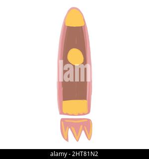 Aquarell handgezeichnetes Element für den Kindergarten im Boho-Stil. Vektorrakete. Stock Vektor