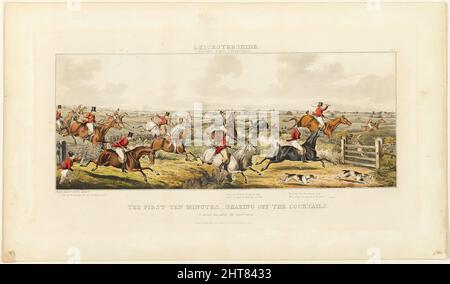 Die ersten zehn Minuten, Platte zwei von der Leicestershire Hunt, veröffentlicht 1825. Stockfoto