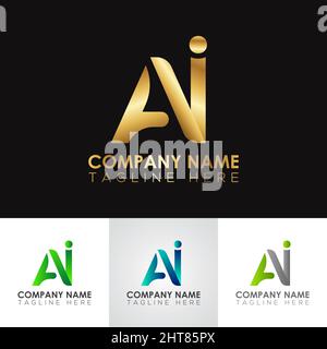 Goldenes Metallic-Logo mit Buchstaben Stock Vektor