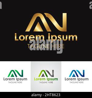 Goldenes Metallic-LOGO IM Buchstaben-Design Stock Vektor