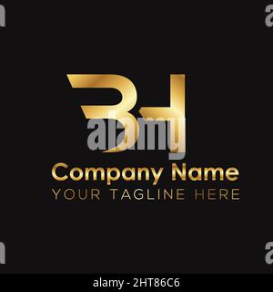 Goldenes BH-Logo im Metallic-Stil Stock Vektor