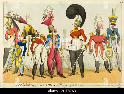 Military Dandies or Heroes of 1818, veröffentlicht am 26. Oktober 1818. Stockfoto